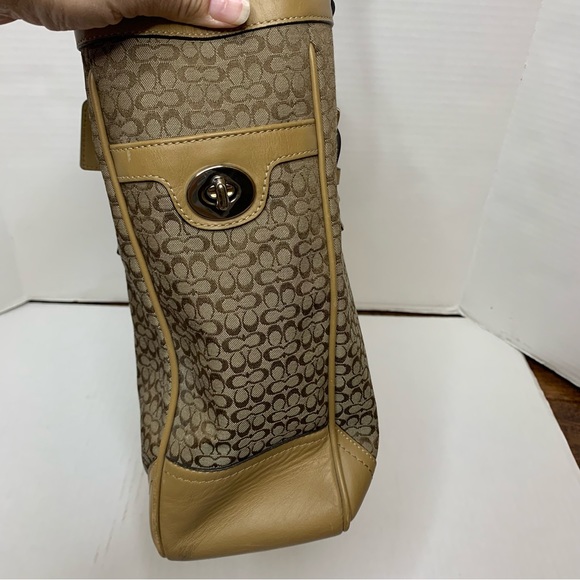 Coach Brown Signature Jacquard Monogram Tote Bag - Picture 5 of 13